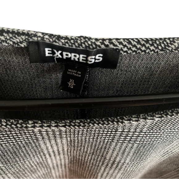 Express Black, Gray, and White Plaid Long Sleeve Shirt - Picture 2 of 7